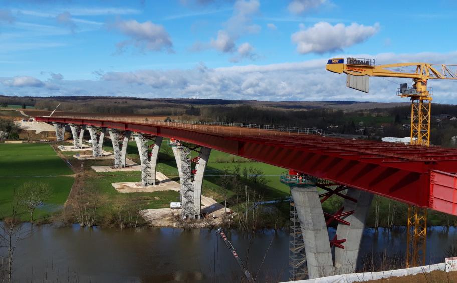 Viaduc de Port-sur-Saône, retour en images sur une étape symbolique franchie par les équipes d’Eiffage Métal