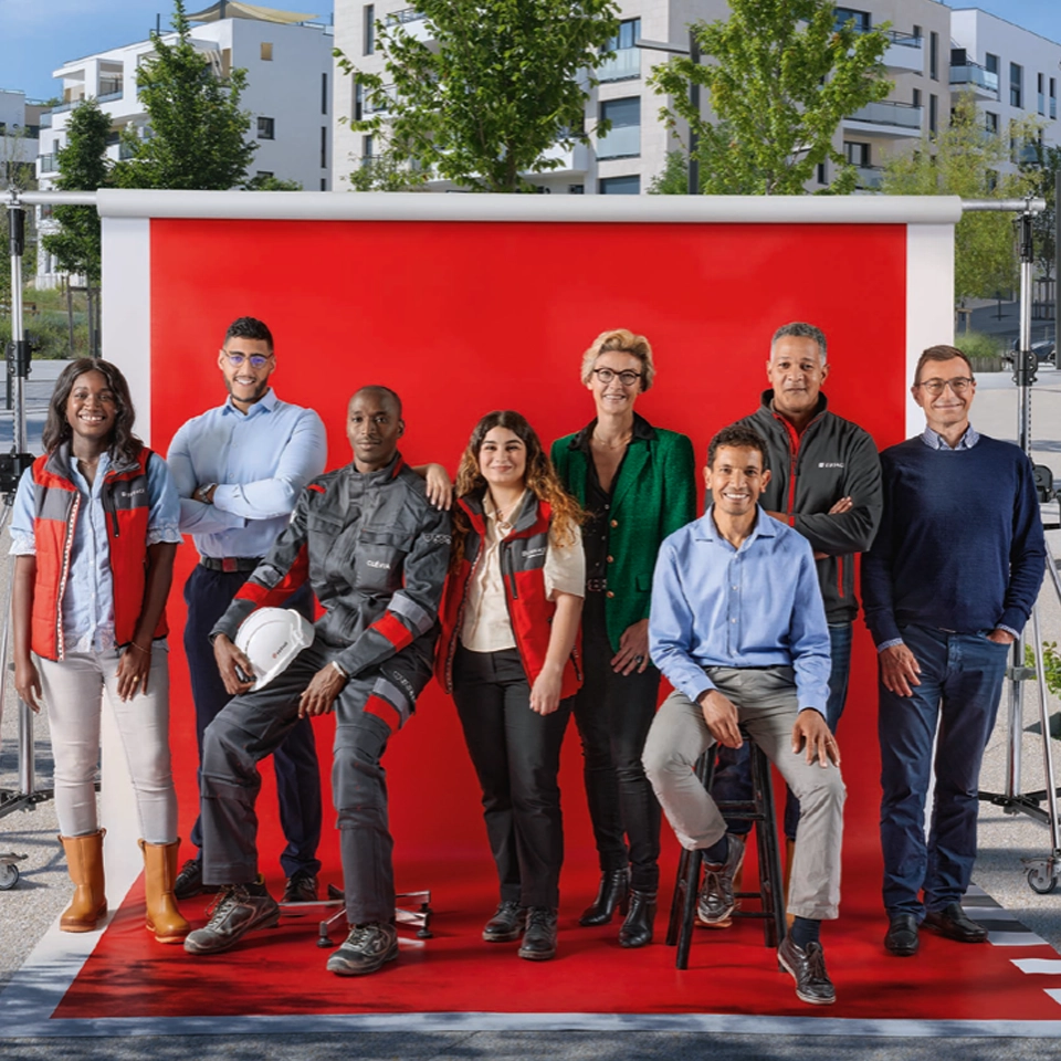 Photo de famille d'une équipe Eiffage