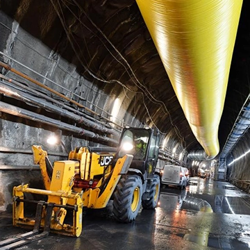 Photo des travaux du tunnel de la ligne ferroviaire Lyon-Turin
