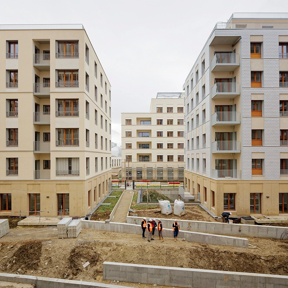 Photo de bâtiments du village des athlètes