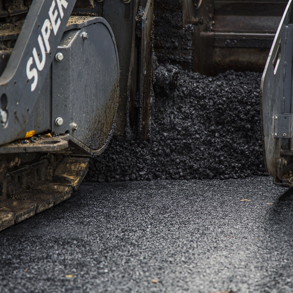 Photo of a low carbon coating applied to the road